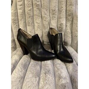 FRYE Women's Ilana Leather Shootie Heeled Bootie Size 10M Black Slip On